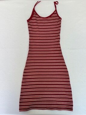 brandy melville knit dress Brandy Melville Black and White Striped Rib Knit Dress Bodycon OS short Sleeve